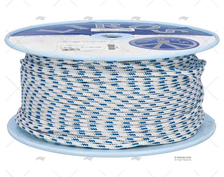 CORDAGE TOP-CRUISING 06mm BLANC/BLEU 200 LIROS