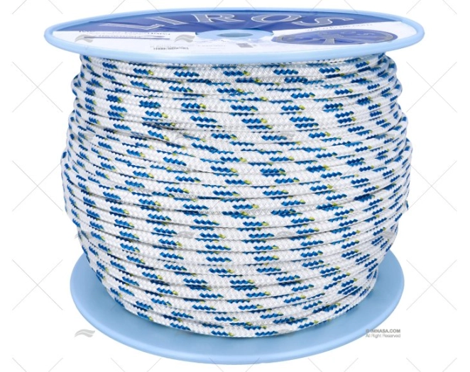 CORDAGE TOP-CRUISING 08mm BLANC/BLEU 200 LIROS