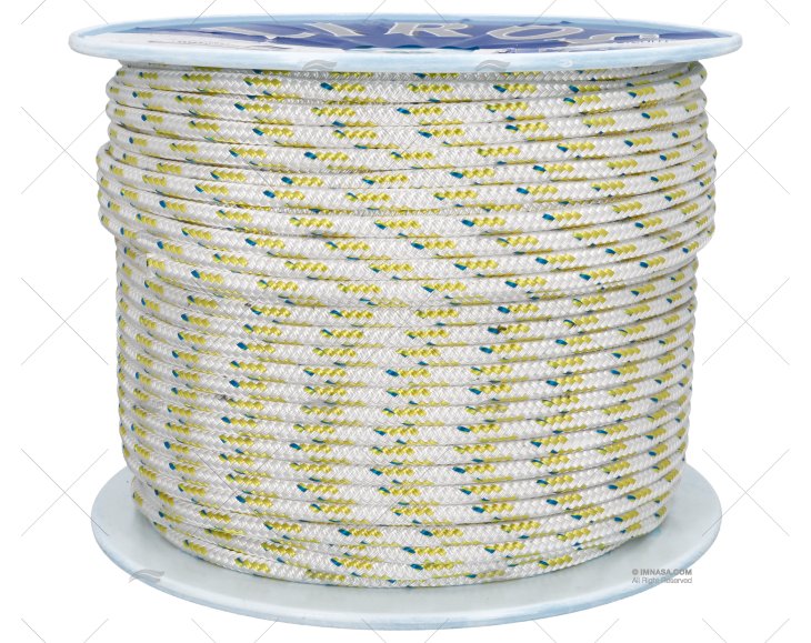 CORDAGE TOP CRUISING 08mm BLANC/JAUNE 20 LIROS