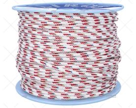 CORDAGE TOP CRUISING 08mm BLANC/ROUGE 20 LIROS