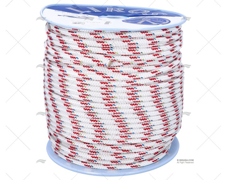 CORDAGE TOP-CRUISING 10mm BLANC/ROUGE 20 LIROS