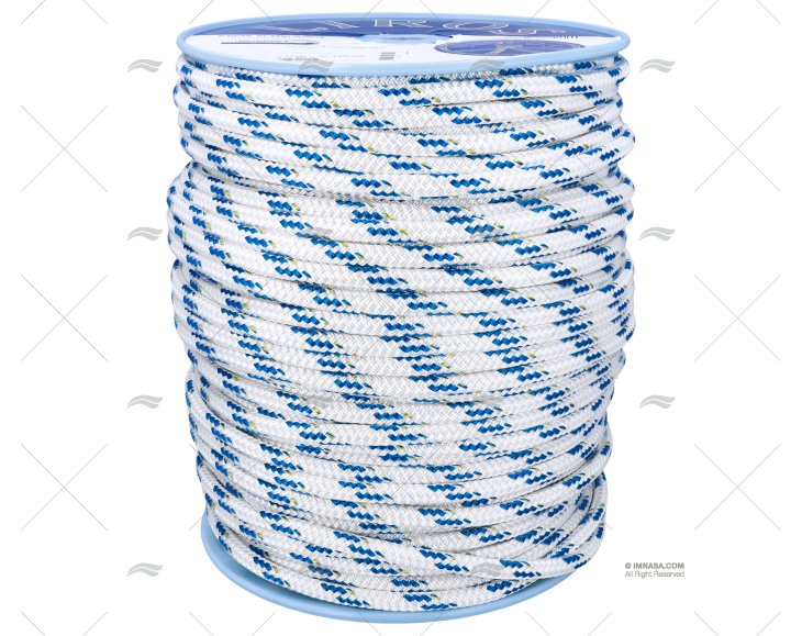 CORDAGE TOP-CRUISING 12mm BLANC/BLEU 200 LIROS