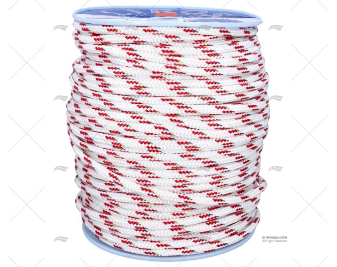 CORDAGE TOP-CRUISING 12mm BLANC/ROUGE 20 LIROS