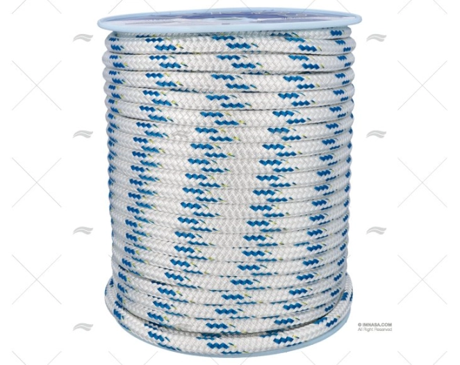 CORDAGE TOP-CRUISING 16mm BLANC/BLEU 100 LIROS