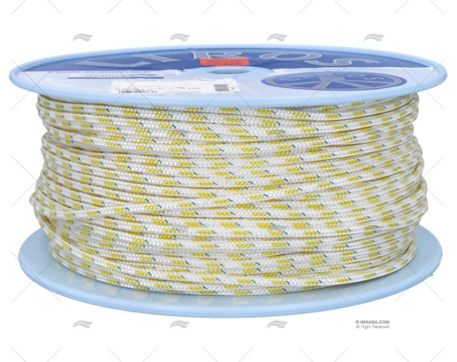 CORDAGE TOP-CRUISING 06mm BLANC/JAUNE 20 LIROS