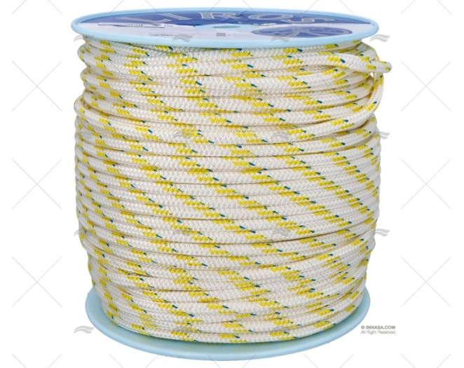 CORDAGE TOP-CRUISING 10mm BLANC/JAUNE 20 LIROS