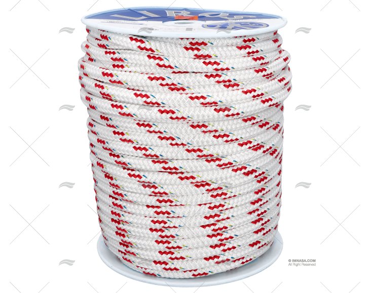 CORDAGE TOP-CRUISING 16MM BLANC/ROUGE 10 LIROS