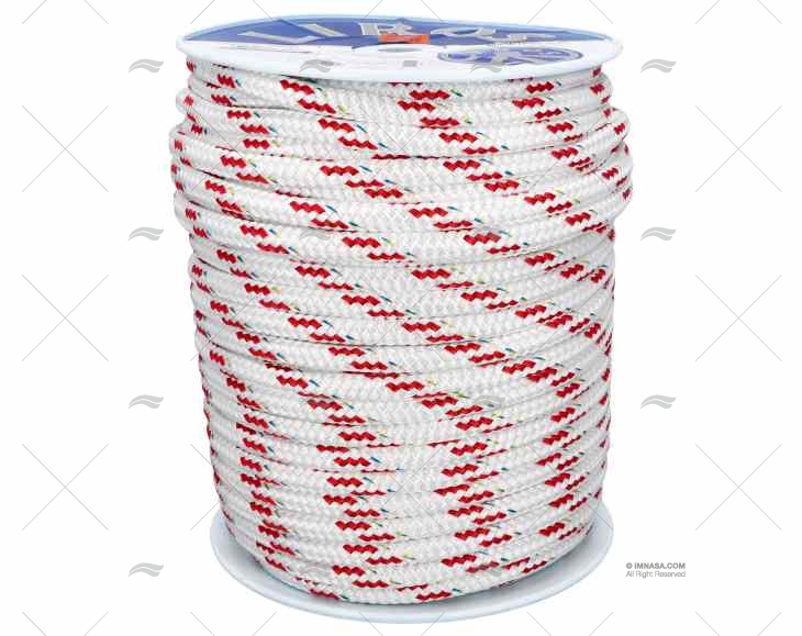 CORDAGE TOP-CRUISING 18MM BLANC/ROUGE 10 LIROS