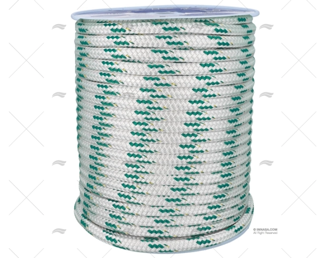 CORDAGE TOP-CRUISING 16MM BLANC/VERT 100 LIROS