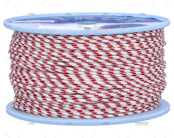 CORDAGE TOP-CRUISING 4mm BLANC/ROUGE 250 LIROS