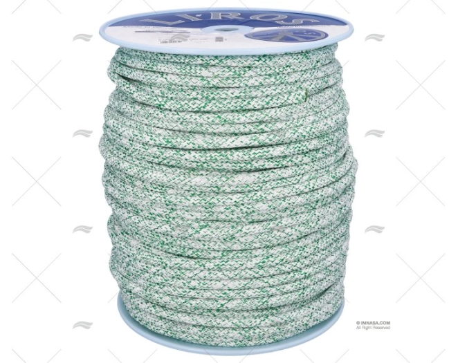 HALYARD TOP GRIP 12mm WHITE/GREEN 200m LIROS