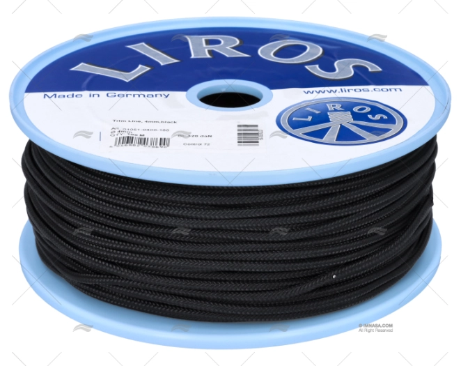 ROPE  TRIMLINE 04mm BLACK / 100m LIROS