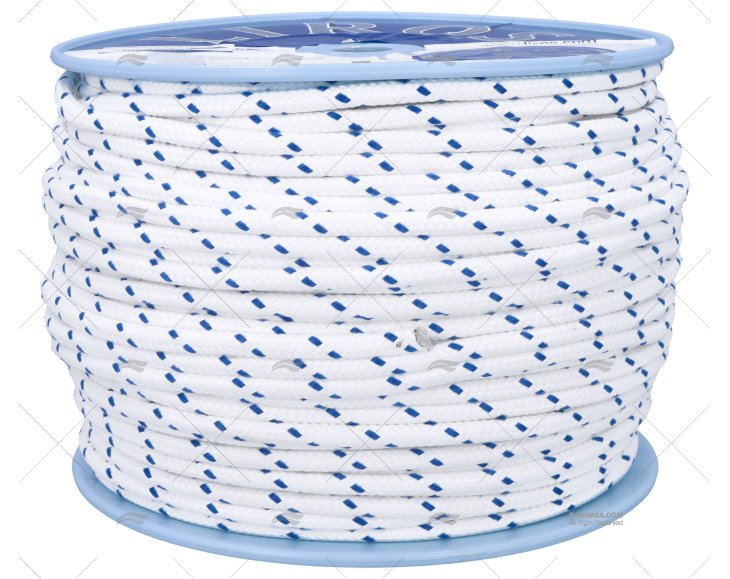 CORDAGE STANDARD 08mm BLANC/BLEU 200m LIROS