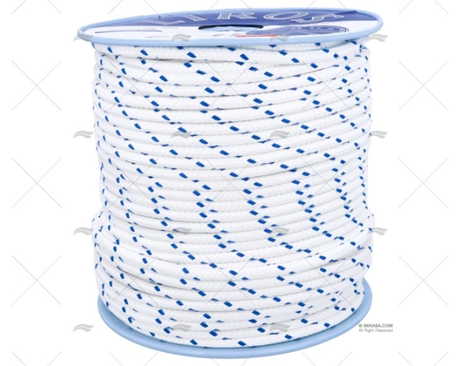 ROPE  STANDARD 10mm WHITE/BLUE 200m LIROS