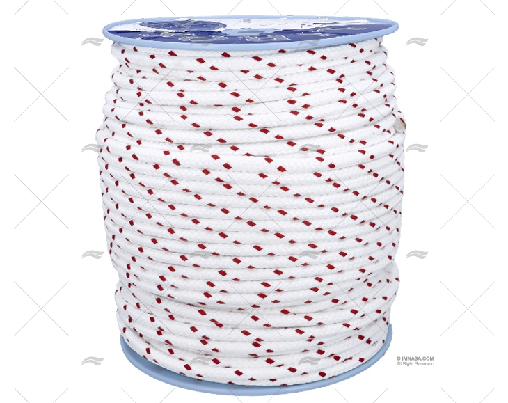 CORDAGE STANDARD 10mm BLANC/ROUGE 200m LIROS