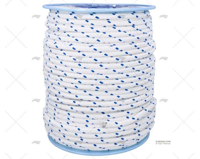 CORDAGE STANDARD 12mm BLANC/BLEU 200m LIROS