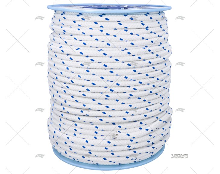 CORDAGE STANDARD 12mm BLANC/BLEU 200m