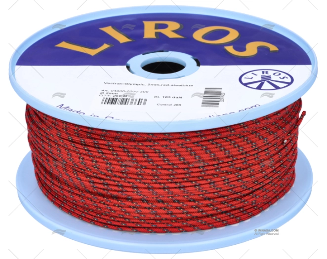 ROPE  VECTRAN OLYMPIC 2mm RED/BLUE 250MT LIROS