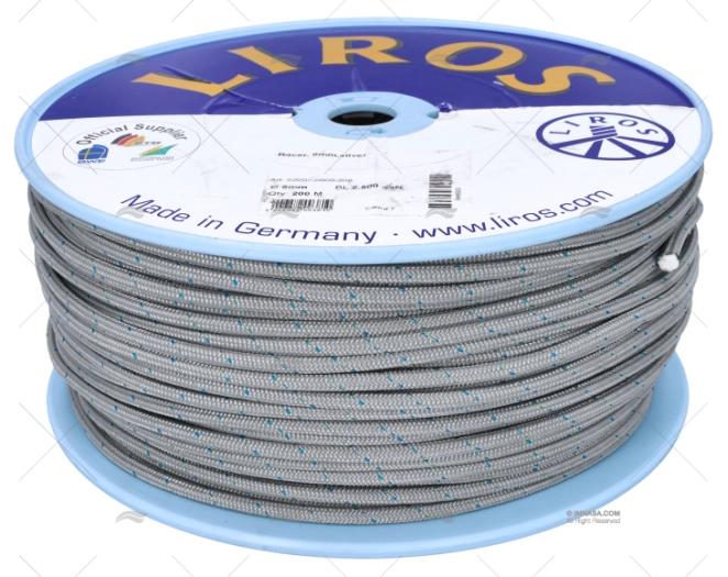 CORDAGE LIROS RACER 08MM ARGENT /200m LIROS