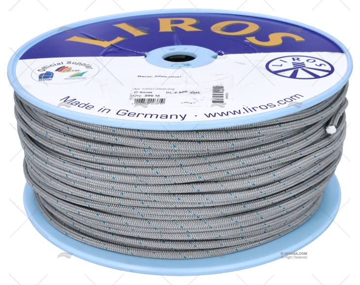 RACER LIROS ROPE 08mm SILVER 200m LIROS