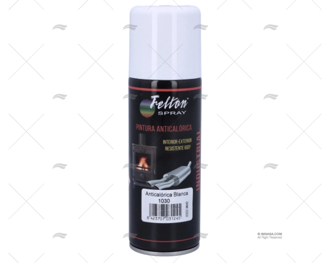 HEAT RESISTANT PAINT SPRAY WHITE 200 ml.