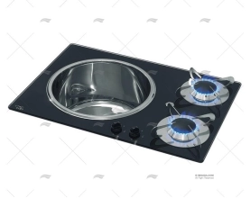 GAS HOB UNIT 2 BURNERS 300 X 180 CAN