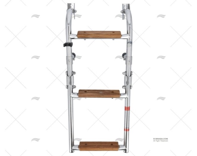 ESCALERA PLEGABLE INOX 3 PELDAÑOS TECA