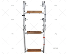 ESCALERA PLEGABLE INOX 3 PELDAÑOS TECA