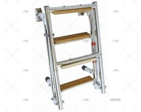 ESCALERA PLEGABLE INOX 4 PELDAÑOS TECA