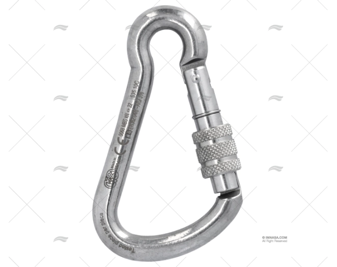 SPRING HOOK WITH LOCKING RING S.S. 100 KONG