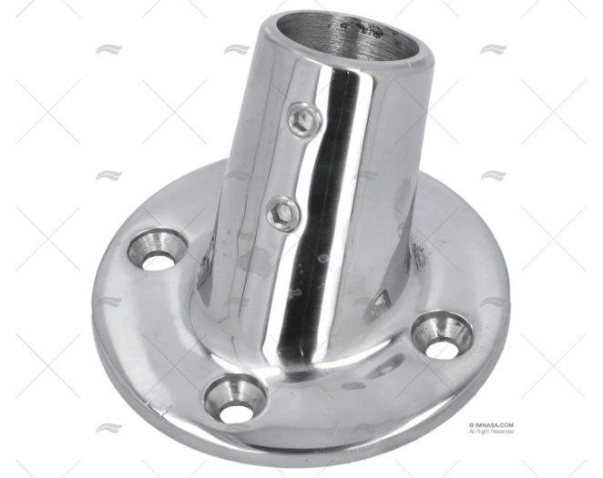 PLATINE 60º BASE RONDE INOX  22MM