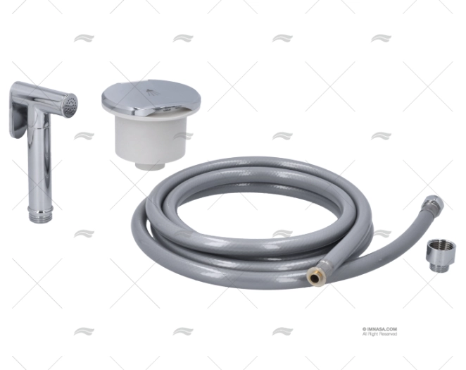 SHOWER SET W/GREY HOSE 2,5m AND BOX CHR IMNASA