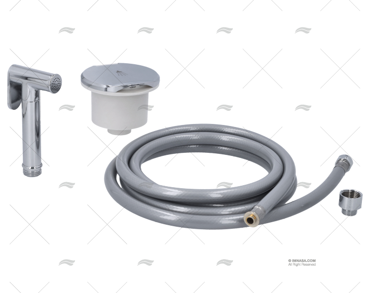 SHOWER SET W/GREY HOSE 2,5m AND BOX CHR IMNASA