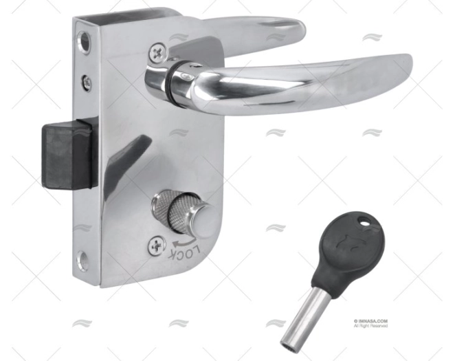 FECHADURA DE PORTA COM CHAVE DE AÇO INOX MARINE TOWN