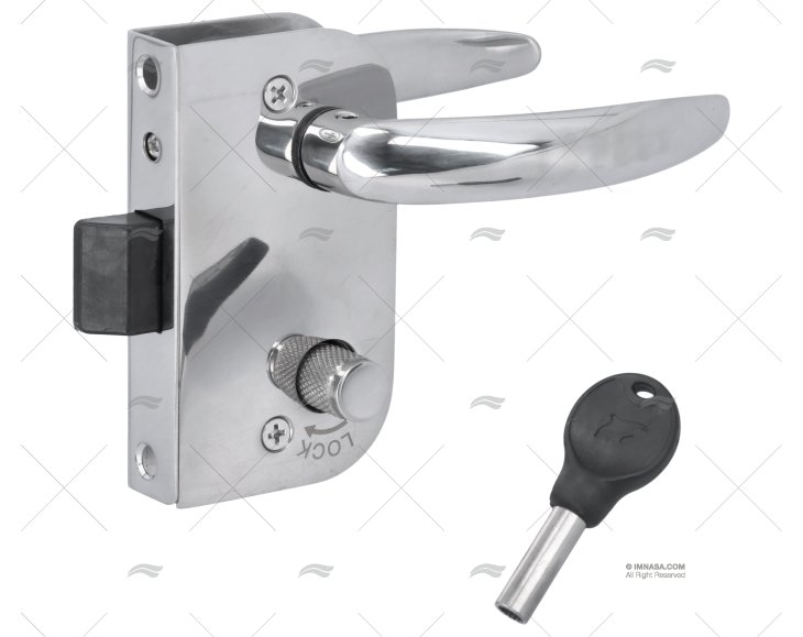 FECHADURA DE PORTA COM CHAVE DE AÇO INOX MARINE TOWN