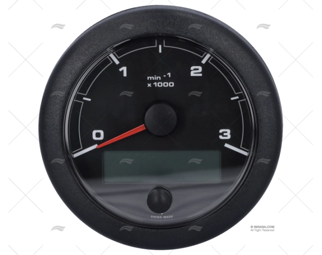 BLACK OL TACHOMETER 12/24V 3000RPMH 85mm VDO