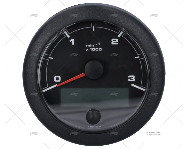 BLACK OL TACHOMETER 12/24V 3000RPMH 85mm VDO