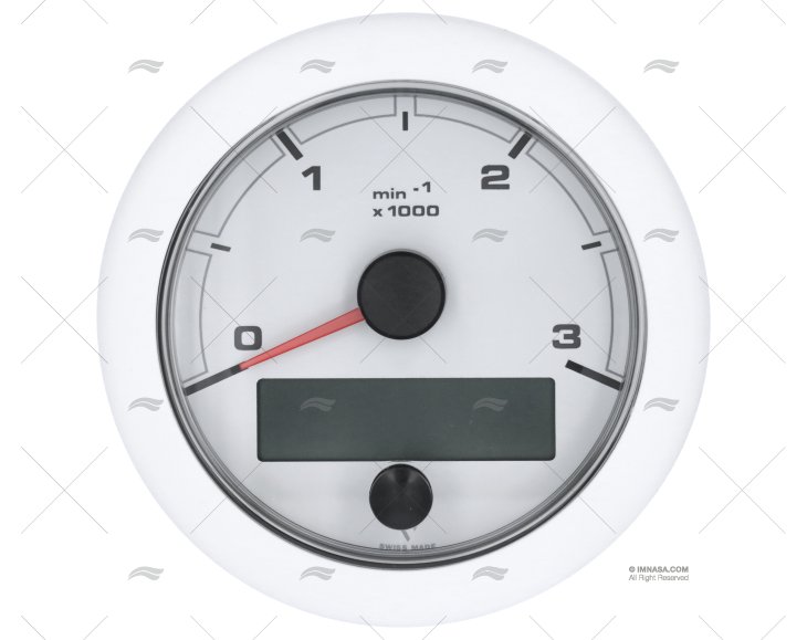 WHITE OL TACHOMETER 12/24V 3000RPM 85mm VDO