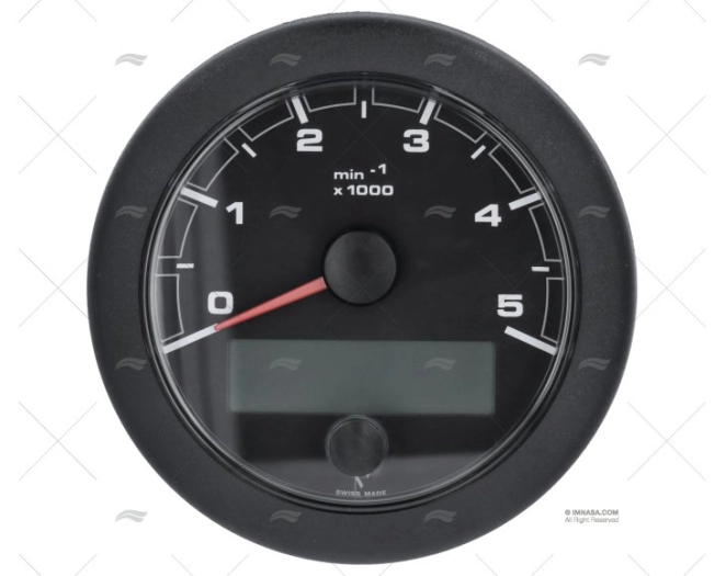 BLACK OL TACHOMETER 12/24V 5000RPMH 85mm