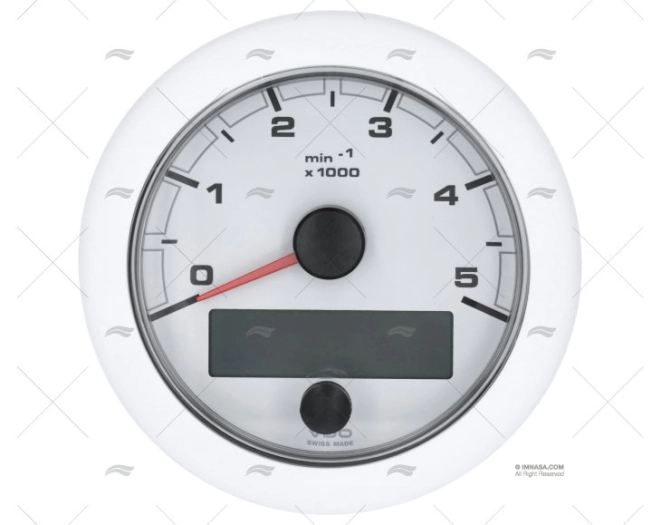 WHITE OL TACHOMETER 12/24V 5000RPMH 85mm VDO