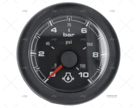 BLACK OL PRESSURE GAUGE 12/24V 10 BAR 52 VDO