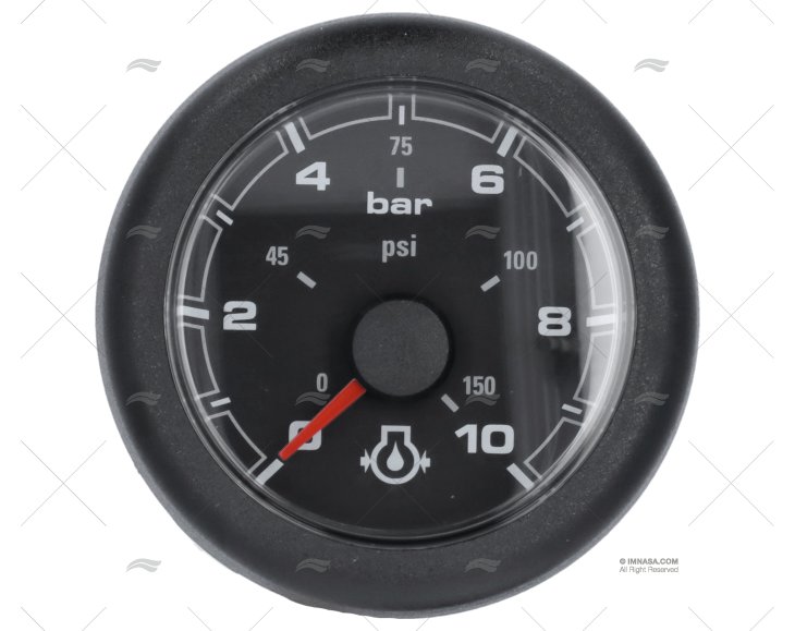 BLACK OL PRESSURE GAUGE 12/24V 10 BAR 52 VDO