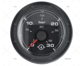 BLACK OL PRESSURE GAUGE 12/24V 30 BAR 52