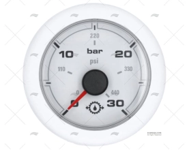 WHITE OL PRESSURE GAUGE 12/24V 30 BAR 52