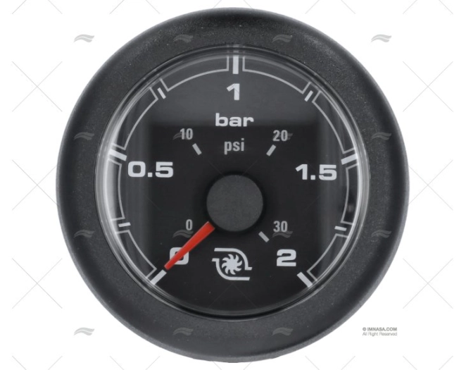 BLACK OL PRESSURE GAUGE 12/24V 2 BAR 52m