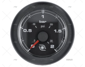 BLACK OL PRESSURE GAUGE 12/24V 2 BAR 52m