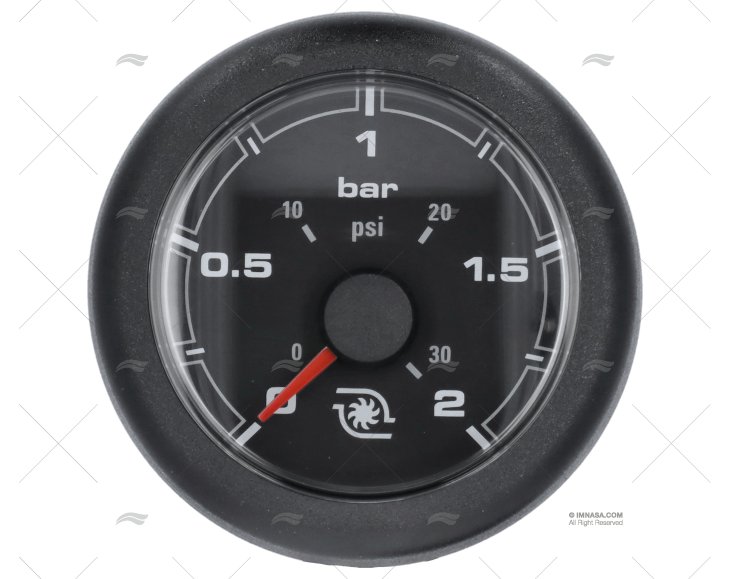 BLACK OL PRESSURE GAUGE 12/24V 2 BAR 52m VDO