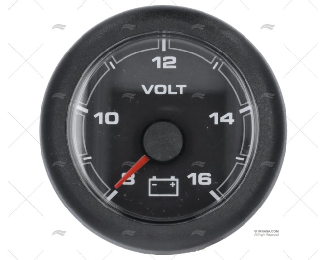 BLACK OL VOLTMETER 12/24V 8-16V 52mm VDO