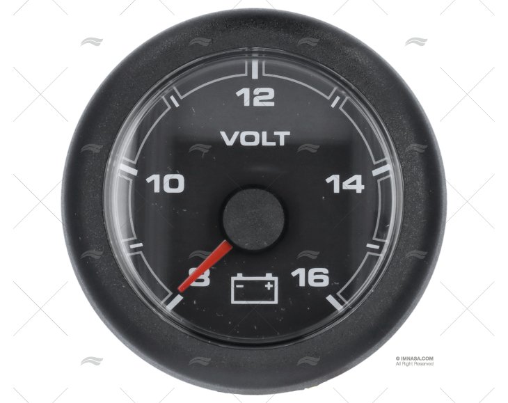 BLACK OL VOLTMETER 12/24V 8-16V 52mm VDO