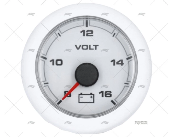 VOLTMETRE OL  12/24V 8-16V 52mm BLANC